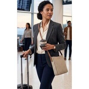 Michael Kors Jet Set Travel Large Messenger Bag MK Signature Logo 38T8XTVM7V
